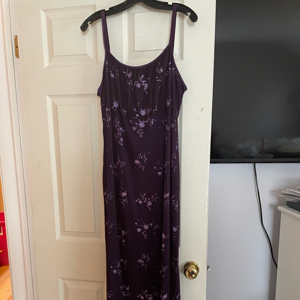 Long plum gown